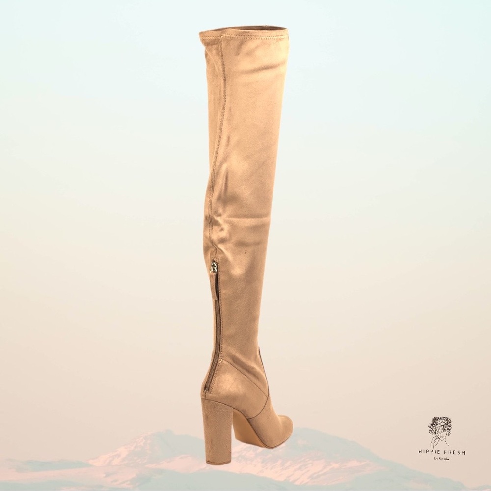 Steve Madden EMOTIONS CAMEL TAN SUEDE OVER THE KNEE BOOTS 8.5 - Picture 3 of 8